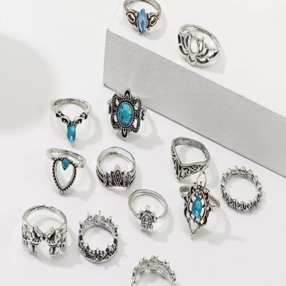 Winter Sale❄️ Silver Fashion Diamond Ring Set - Picture 3 of 4